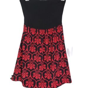 Nebury Kustom Women's Red Black Boutique Strapless  Fun Dress sz Medium sassy